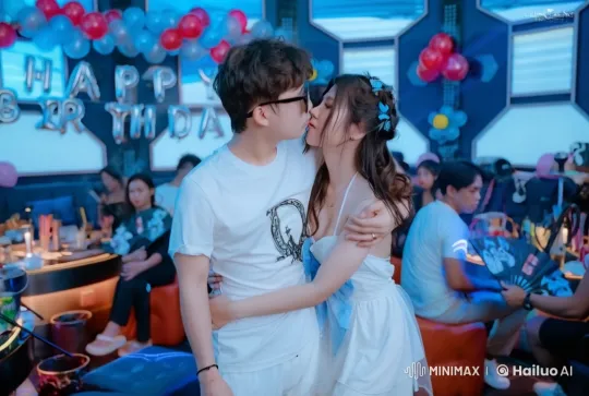 Couple Combats in Colorful Birthday Bash – AI Generated Video | Hailuo AI