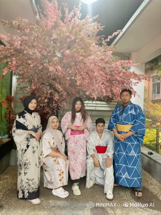 Traditional Kimono Fighters Practicing Martial Arts Under Cherry Blossoms – AI Generated Video | Hailuo AI