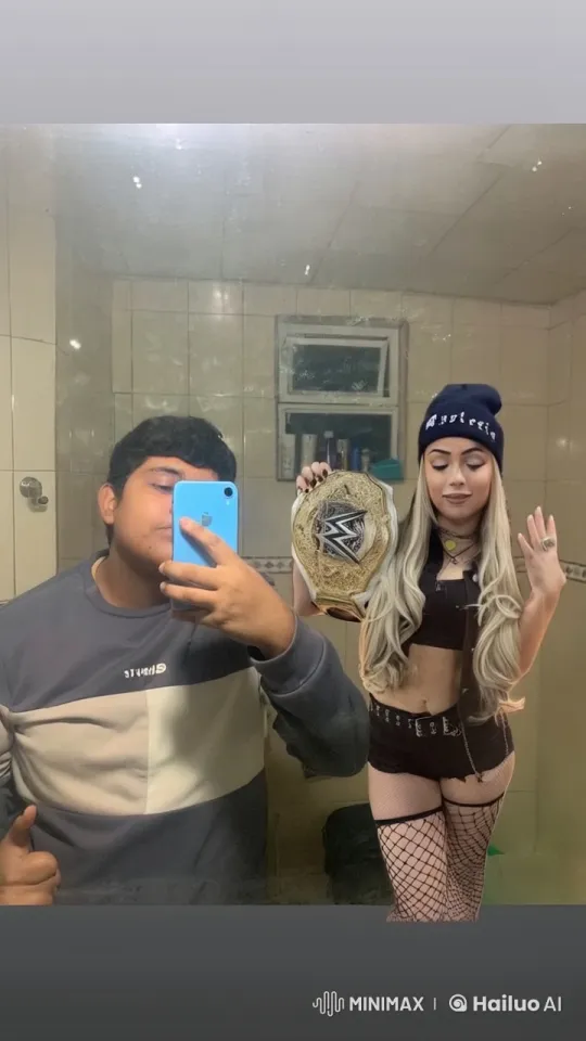 Couple Shares Affectionate Moment in Bathroom Mirror – AI Generated Video | Hailuo AI