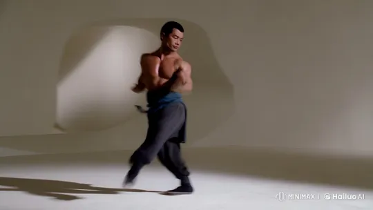 Martial Artist Performs Graceful Kungfu in Dynamic Display – AI Generated Video | Hailuo AI