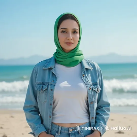 Woman Enjoying Serenity on a Sunny Beach – AI Generated Video | Hailuo AI
