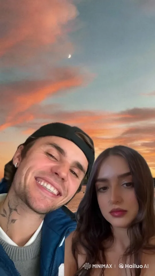 Romantic Couple Embraces Under Colorful Sunset Sky – AI Generated Video | Hailuo AI