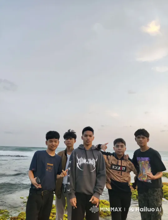 Five Young Men Perform Martial Arts on Rocky Seaside – AI Generated Video | Hailuo AI