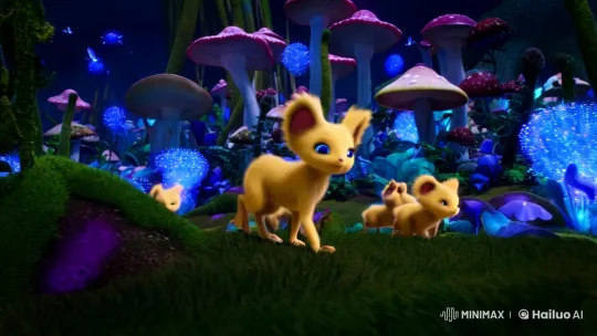 Magical Night Forest Journey of Fluffy Creatures – AI Generated Video | Hailuo AI