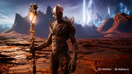 Alien Dominates Alien Planet Wasteland in Cinematic Scene – AI Generated Video | Hailuo AI
