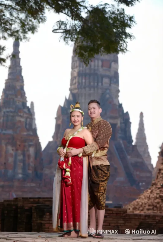 Traditional Attire Kung Fu Fight in Ancient Temple Ruins – AI Generated Video | Hailuo AI