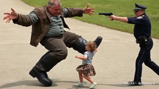 Police Officer Aiming Pistol During Kidnapping Attempt – AI Generated Video | Hailuo AI