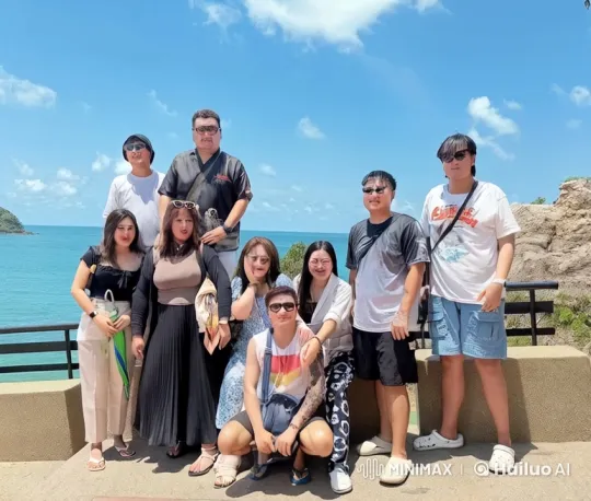 Nine Practitioners Display Friendship Through Martial Arts on Seaside Cliff – AI Generated Video | Hailuo AI