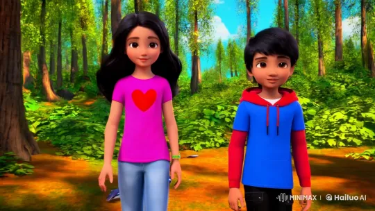Children's Adventure Meets Mysterious Wolf in Forest – AI Generated Video | Hailuo AI