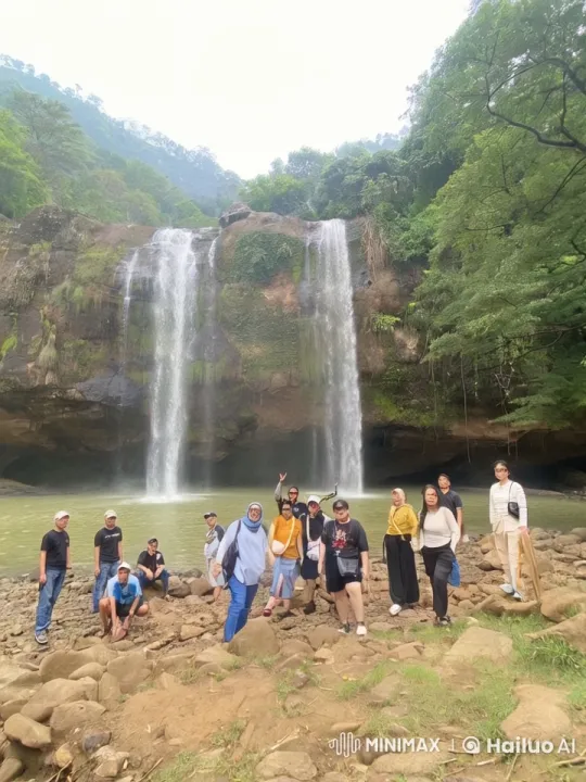 Kungfu Practitioners Displaying Martial Arts Skills at Waterfall – AI Generated Video | Hailuo AI