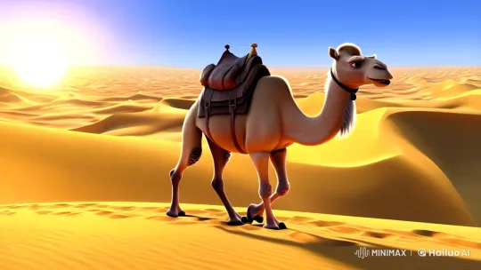Wise Camel Meets Determined Turtle in Desert Adventure – AI Generated Video | Hailuo AI