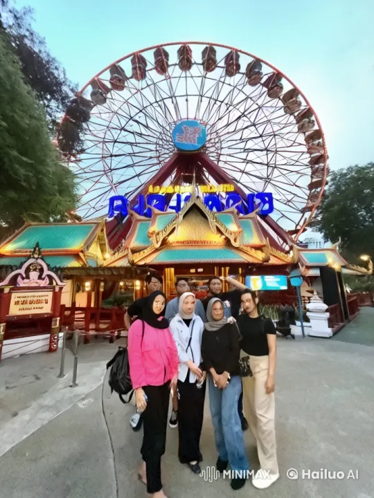 Kung Fu Fighters Perform in Amusement Park – AI Generated Video | Hailuo AI