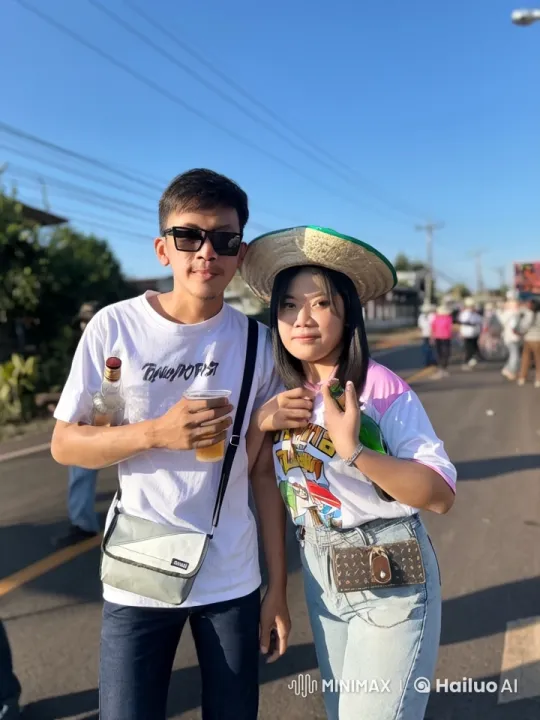 Couple Engages in Playful Kung Fu Sparring on Sunny Street – AI Generated Video | Hailuo AI