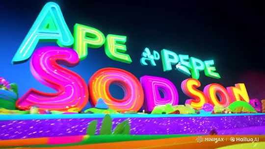 Ape and Pepe Son: Vibrant Launch Animation – AI Generated Video | Hailuo AI