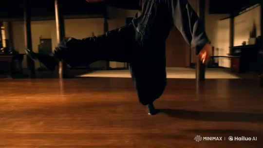 Kung Fu Fighter: Graceful Combat in a Minimalist Dojo – AI Generated Video | Hailuo AI