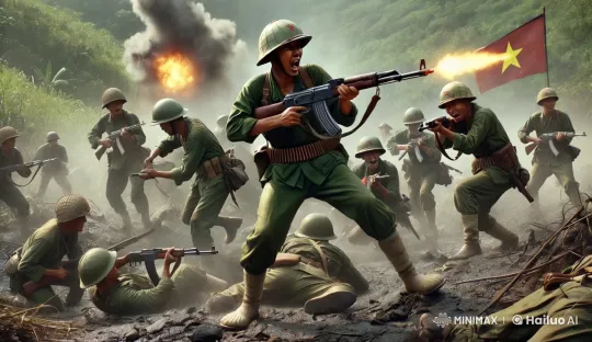 Chaotic Jungle Battle with Pulsing-Eyed Soldiers – AI Generated Video | Hailuo AI