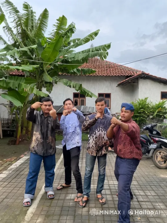 Batik-Shirted Individuals Perform Kungfu in Tropical Setting – AI Generated Video | Hailuo AI