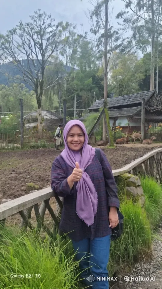 Woman in Plaid Cheers in Peaceful Pastoral Setting – AI Generated Video | Hailuo AI