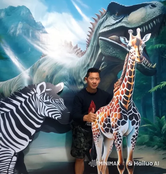 Kung Fu Performer Blends Art with Jungle Wildlife Cutouts – AI Generated Video | Hailuo AI