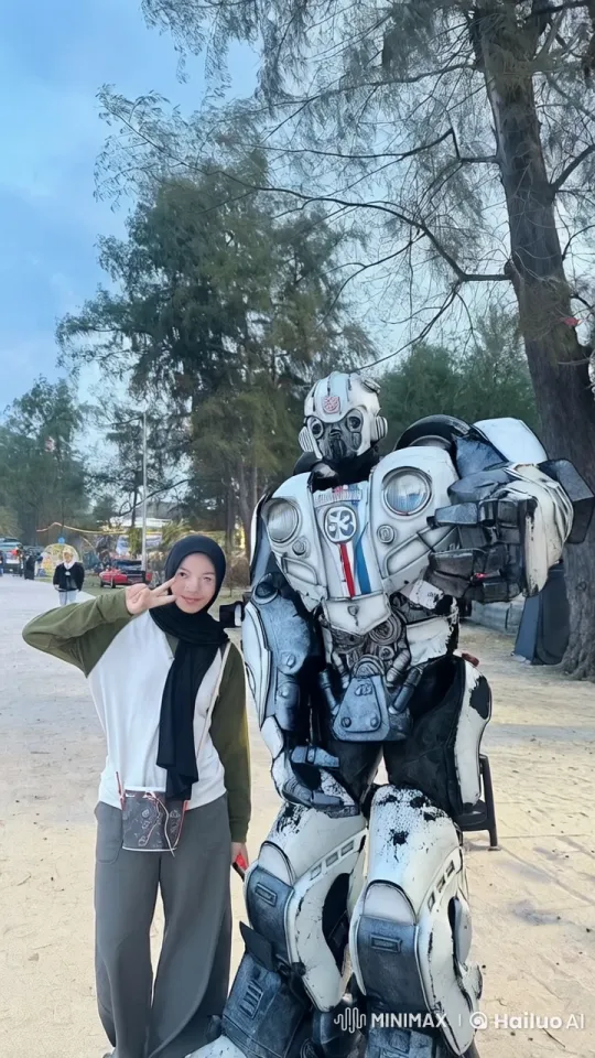 Robotic Autobot Displays Impressive Kungfu Skills in Scenic Setting – AI Generated Video | Hailuo AI