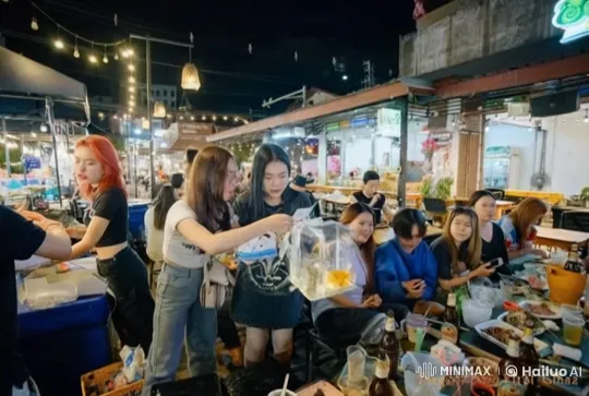 Kung Fu Duel in Bustling Night Market – AI Generated Video | Hailuo AI