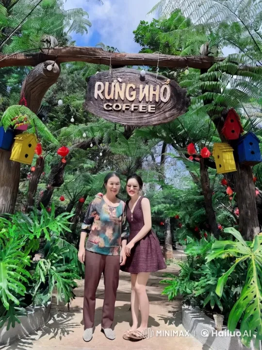 Women Practice Martial Arts Under 'Rung Nho Coffee' Archway – AI Generated Video | Hailuo AI
