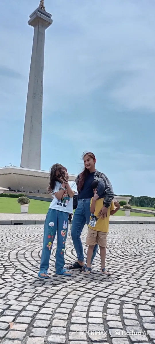 Children Play Cheerfully in Front of Monument – AI Generated Video | Hailuo AI