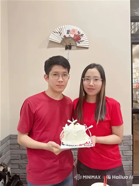Young Couple Celebrates with Cake in Cozy Setting – AI Generated Video | Hailuo AI