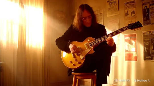 John Lennon Serenades in Intimate Golden Light – AI Generated Video | Hailuo AI