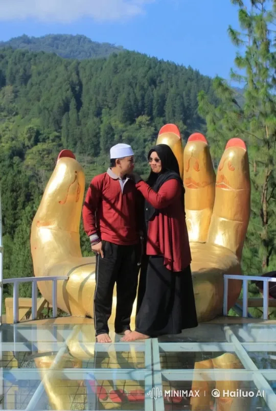 Wing Chun Practitioners Showcase Skills on Golden Hand Statue – AI Generated Video | Hailuo AI
