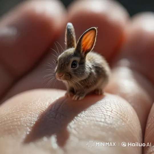 Adorable Baby Bunny Held in Hand – AI Generated Video | Hailuo AI