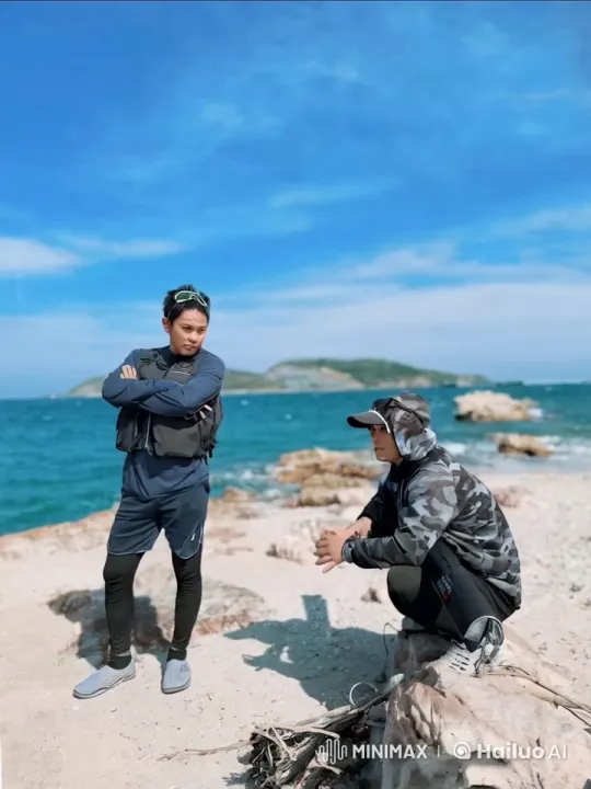 Kung Fu Combat on Rocky Beach with Ocean Background – AI Generated Video | Hailuo AI