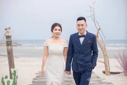 Couple Combines Romance with Martial Arts on the Beach – AI Generated Video | Hailuo AI