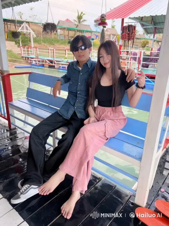 Martial Arts Display on Waterfront Wooden Platform – AI Generated Video | Hailuo AI