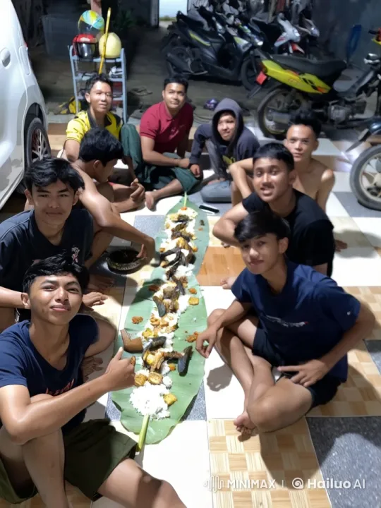 Young Men Enjoy Meal, Transition to Energetic Kungfu Sparring – AI Generated Video | Hailuo AI