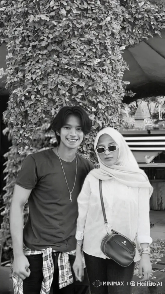Couple Embraces in Serene Vine-covered Garden – AI Generated Video | Hailuo AI