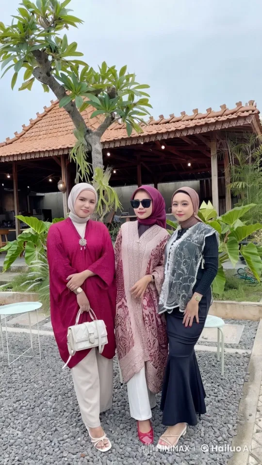 Cenara Family Poses in Elegant Outfits at Wooden Pavilion – AI Generated Video | Hailuo AI