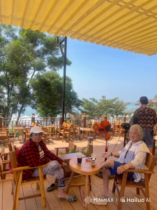 Kung Fu Battle in Scenic Ocean Café – AI Generated Video | Hailuo AI