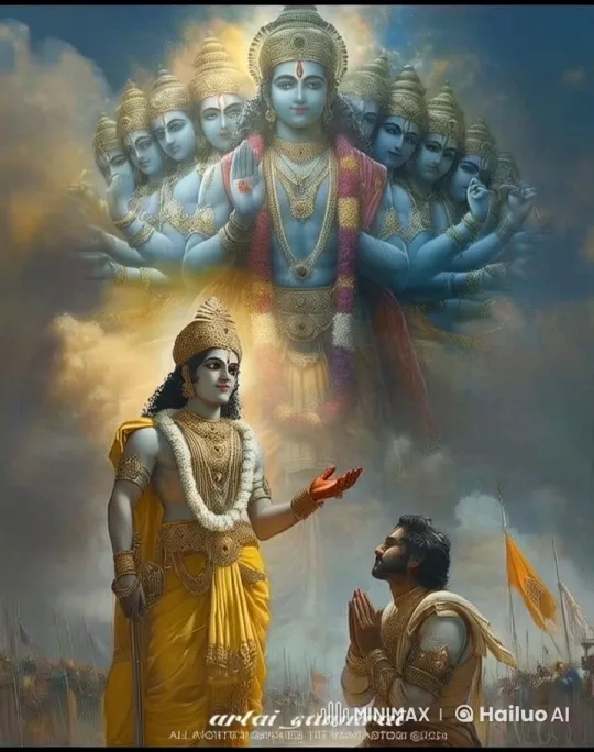 Lord Vishnu Imparts Wisdom to Arjuna in Live2D Animation – AI Generated Video | Hailuo AI