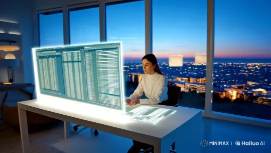 Analyst's Precision in Modern Workspace – AI Generated Video | Hailuo AI