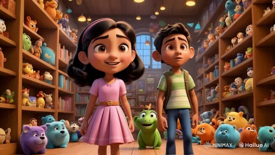 Children's Indecision in Colorful Gift Shop – AI Generated Video | Hailuo AI