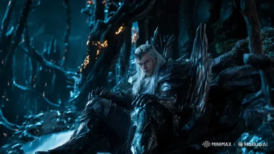 Ice Throne in the Silent Snowy Forest – AI Generated Video | Hailuo AI