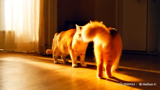 Vibrant Cats Play in Sunlit Room – AI Generated Video | Hailuo AI