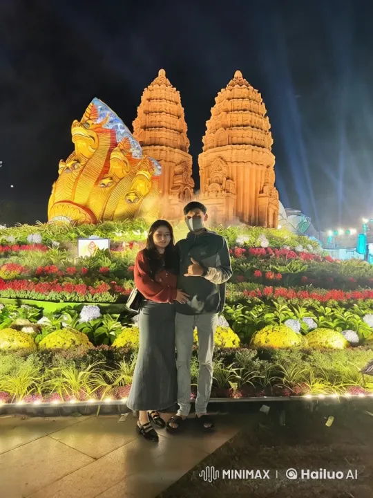 Romantic Couple Amidst Peaceful Garden with Stones in Motion – AI Generated Video | Hailuo AI