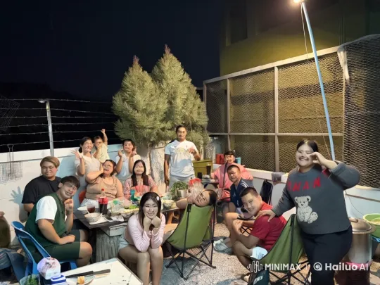 Outdoor Martial Arts Display at Night Gathering – AI Generated Video | Hailuo AI
