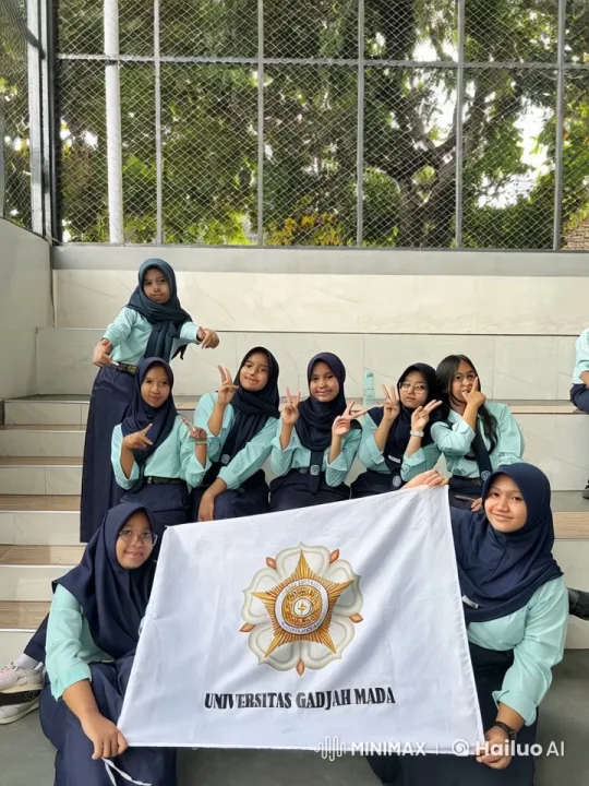 UGM Students Pose for Photo with Unity Banner – AI Generated Video | Hailuo AI