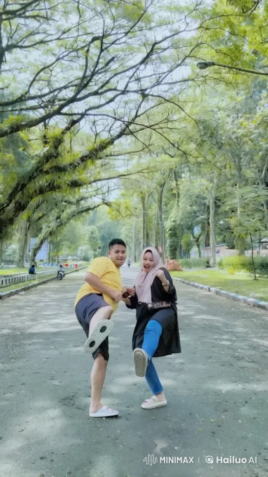 Playful Martial Arts Exchange in a Serene Park Setting – AI Generated Video | Hailuo AI