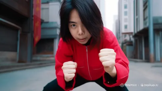 Urban Kung Fu Fighter Showcases Skills in Bustling City Scene – AI Generated Video | Hailuo AI