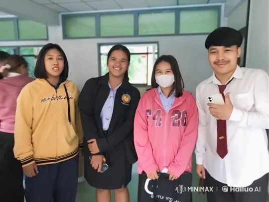 Four Individuals Posed Casual Group Indoor Scene – AI Generated Video | Hailuo AI