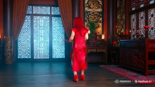 Chinese Woman Transforms into a Possessed Entity in an Ornate Room – AI Generated Video | Hailuo AI